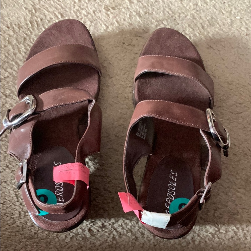 AEROSOLES Women's Dark Brown Sandals